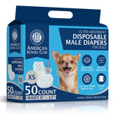 American Kennel Club Male Dog Wrap with wetness indicator shows when to change.