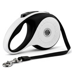 American Kennel Club retractable leash extended to 16.4 feet for controlled exploration.