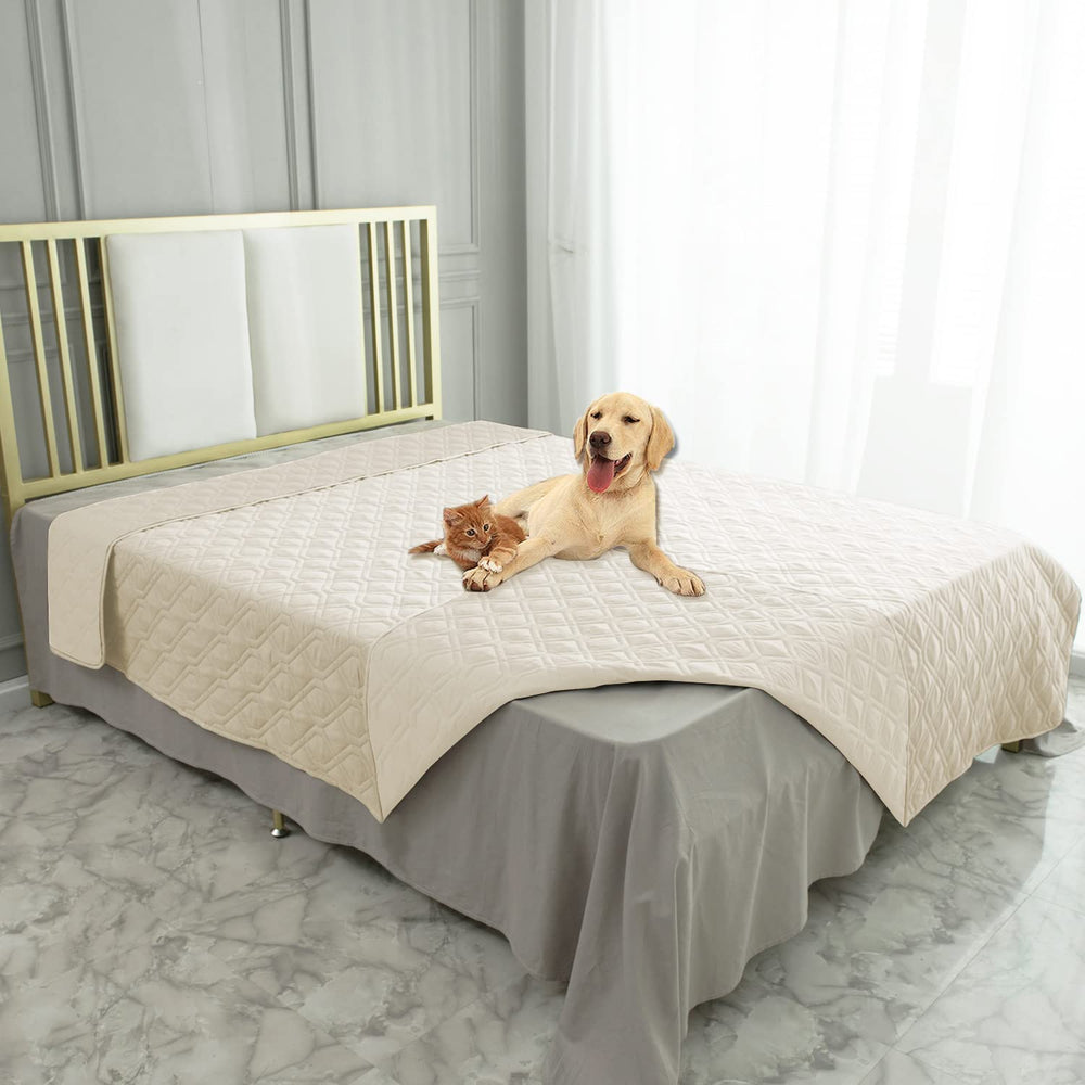 Ameritex waterproof blanket closeup demonstrates durable fabric protecting furniture from spills.