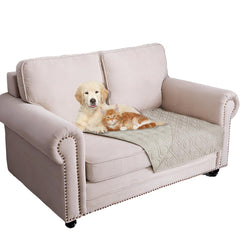 Ameritex waterproof dog bed cover front view shows reversible two-tone design.