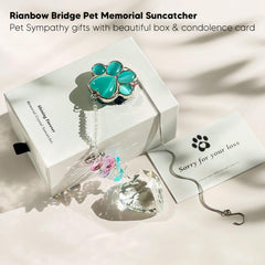 AMETHUARTZ Pet Memorial Suncatcher crystal sphere 40mm bathes room in rainbow light