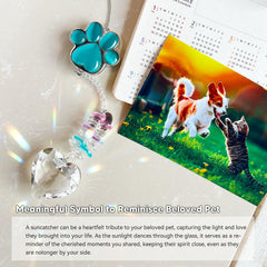 AMETHUARTZ Pet Memorial Suncatcher diamond crown crystals create colorful prisms