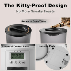 Amiaorican feeder removable bowl enabling easy cleaning and whisker-friendly meals.