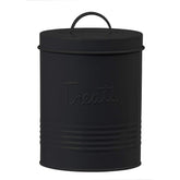 Amici Pet retro metal storage canister keeps treats fresh and organized.