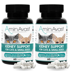 AminAvast kidney support capsules ready to sprinkle into pet meals for kidney care