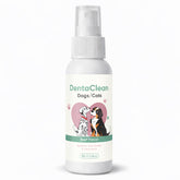 AMOQUCT Dentaclean bottle for dogs and cats promotes fresher breath and cleaner teeth.