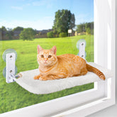 AMOSIJOY cordless cat window perch frame provides sturdy wall mounting.