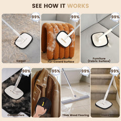 AMOSTIIIIIIC squeegee head tackles hair and stains on hard floors.