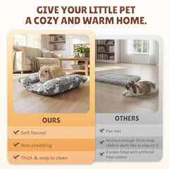 Amremsu rabbit bed double sided plush provides cozy nesting on both sides