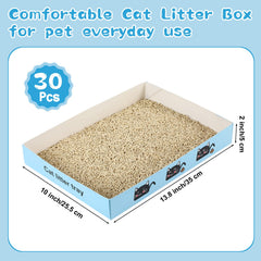 Amyhill disposable litter box with patterns, 30-pack for easy replacement.