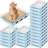 Amyhill foldable blue cat litter box, compact 13.8x10x2 inches for indoor use.