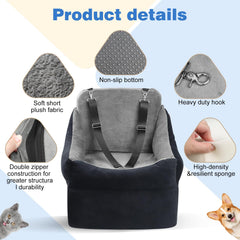 Amztrip Elevated Seat Storage-pockets organize treats, toys, and leashes for journeys.