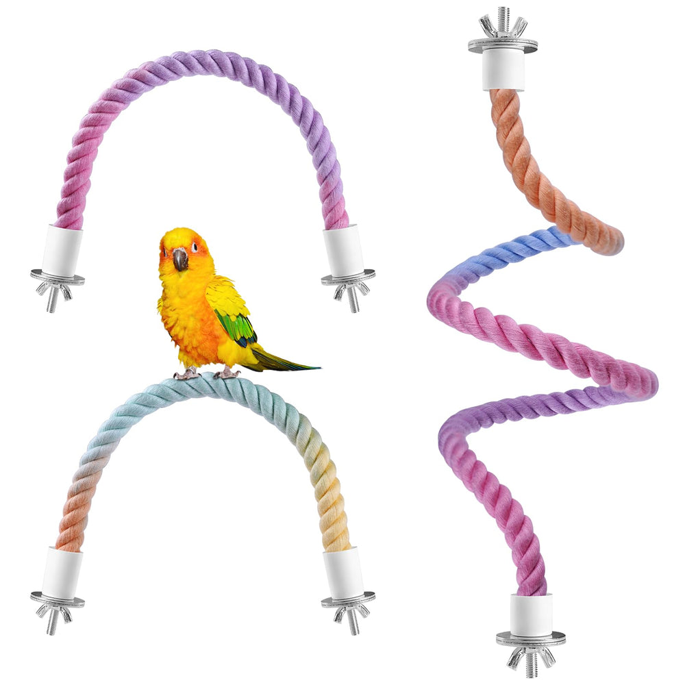 ANA EGO two short gradient bird rope perches for small parrots