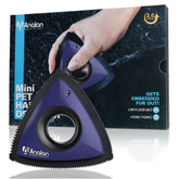 Analan Mini Pet Hair Remover triangle design for car interiors; easily lifts hair from upholstery.