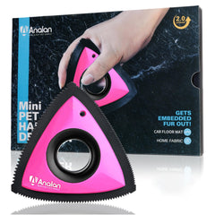 Analan Mini Pet Hair Remover triangle in rose pink cleans car interiors quickly