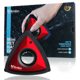 Analan Triangle Pet Hair Remover on car mat removes embedded fur quickly