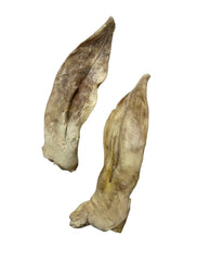 Ancestral Hunter freeze dried rabbit ears closeup highlighting crisp texture and clean furless surface.