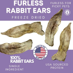 Ancestral Hunter furless rabbit ears treat in bowl demonstrates easy serving for pets.