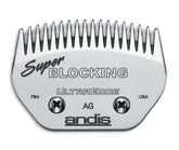 Andis 64340 UltraEdge blocking blade front view with carbon-infused steel for long-lasting edge