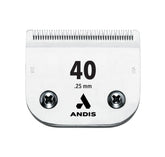 Andis UltraEdge Size 40 blade close-up for ultra-close precision.