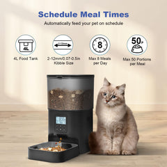 Andoll Home feeder dispensing action highlights smooth food flow into the bowl