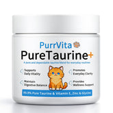ANEFOSE PurrVita Taurine powder in a tin, easy to mix into cat meals.