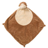 Angel Dear Brown Monkey Blankie front view shows cashmere-soft fabric for soothing naps