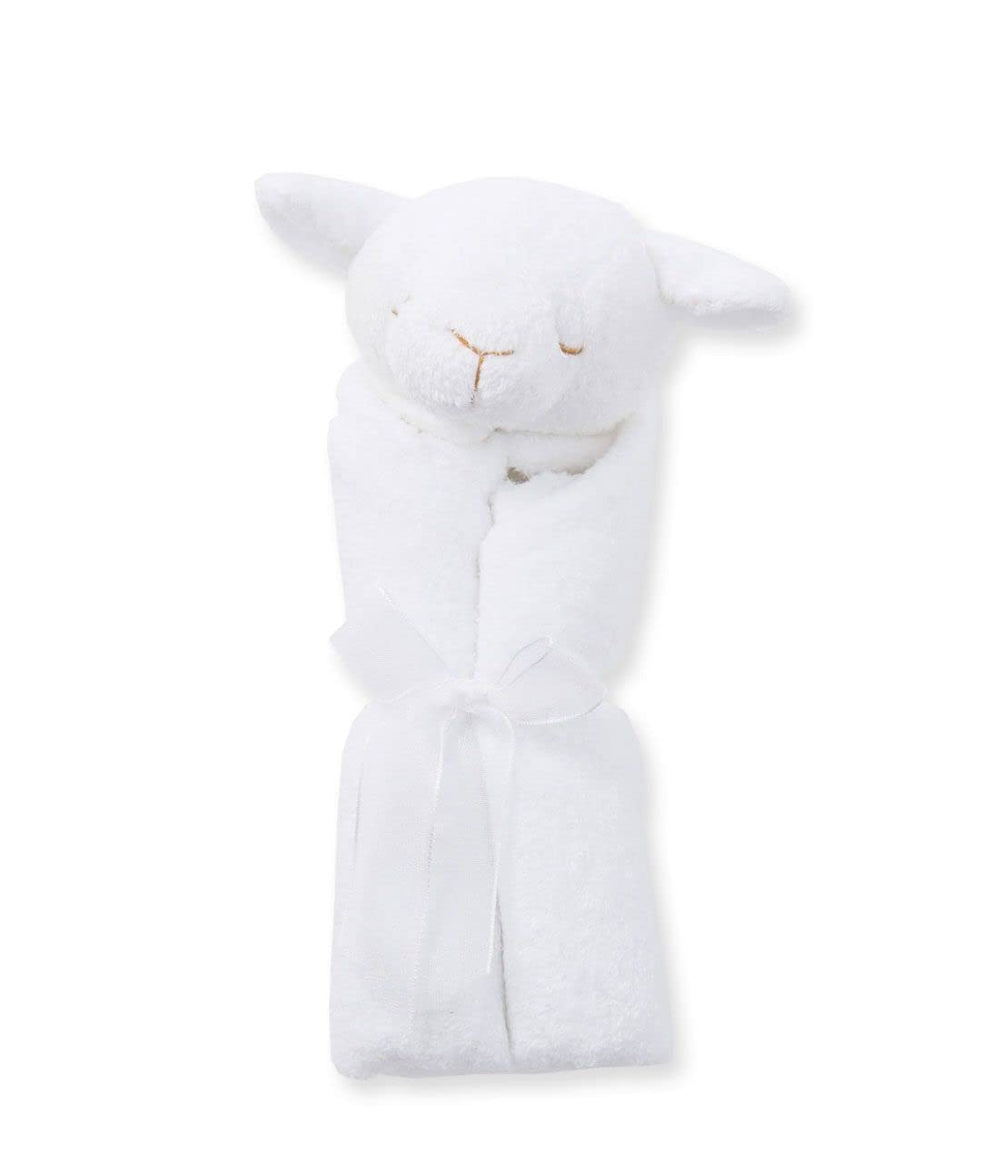 Angel Dear White Lamb Blankie in cashmere-soft microfiber for cozy naps.