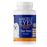 ANGELS' EYES Natural Plus tear stain powder bottle and scoop for dogs to support bright fur