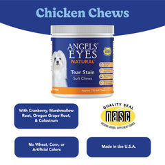 ANGELS' EYES tear-stain chews action shot hints at potential tear-stain management benefits