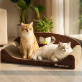 Angetra 26-inch cat-scratcher-bed in a living room offers a spacious lounge.