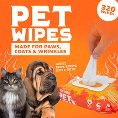 ANGRY ORANGE unscented pet wipes for fur clean and refresh coats between baths.