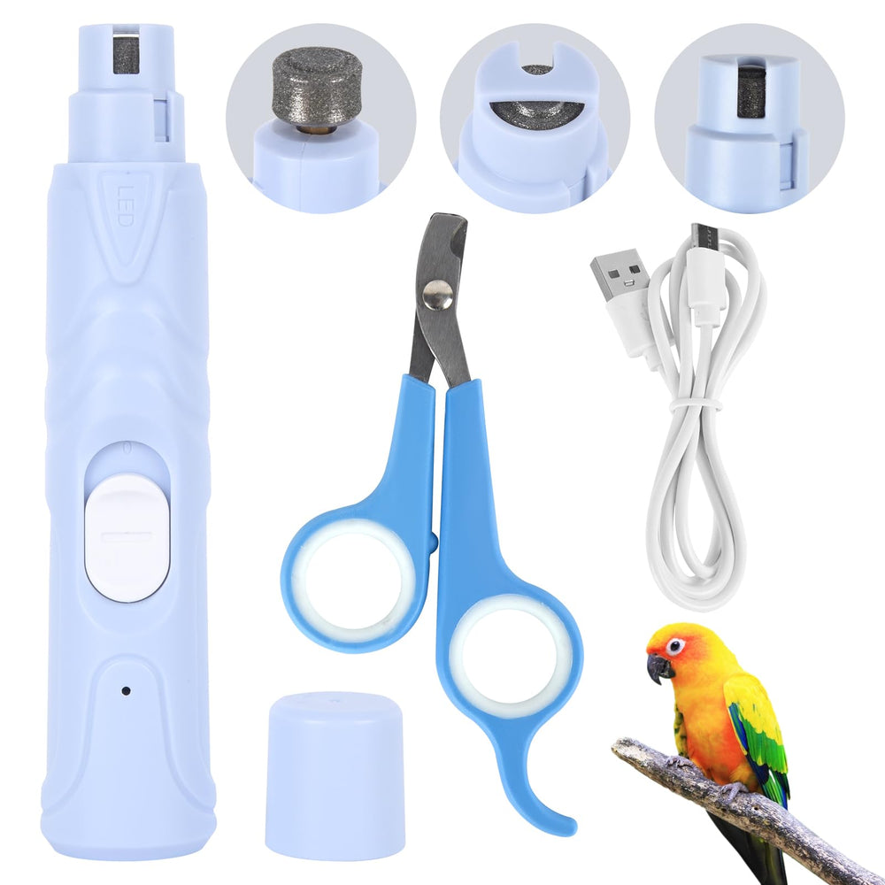 Anicuta bird nail grinder with LED light for precise trimming.