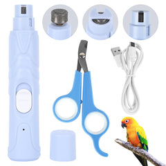 Anicuta bird nail grinder with LED light for precise trimming.