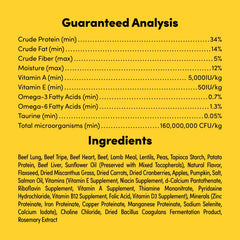 Animals Like Us RawMix50 kibble coated with probiotics enhances palatability and digestion support.