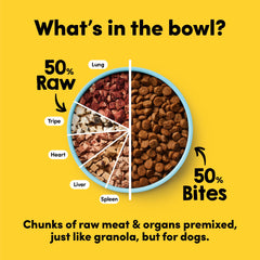Animals Like Us RawMix50 tripe chunks emphasize natural texture and palatability for dogs