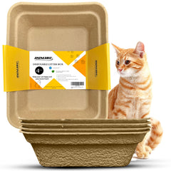 Animaru disposable litter box brown large pack cover highlights eco-friendly design and quick-use convenience.