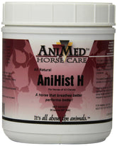 ANIMED Anihist-H bottle with pour spout supporting histamine balance in horses.