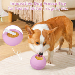 Animire freezable treat dispensing dog toy designed for cooling and hydration on hot days.