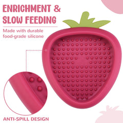 Animire rose textured lick mat for slow feeding and mental stimulation