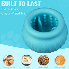 Animire Wobbly Dog Lick Toy with wobble bottom encourages movement and extended play.