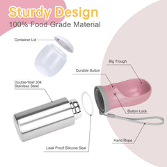 Anipaw bottle with attached 100 g food container for convenient on-the-go meals.