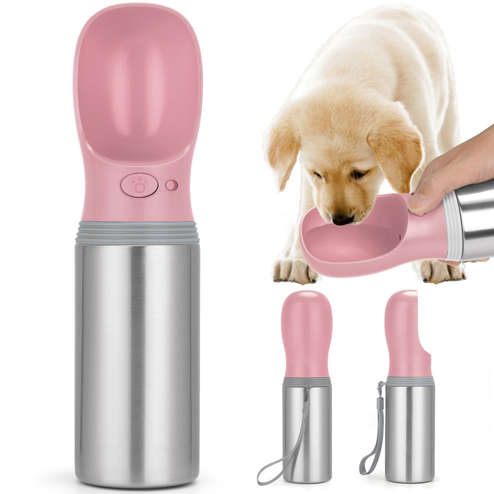Anipaw portable dog water bottle top view showing compact travel design for pets