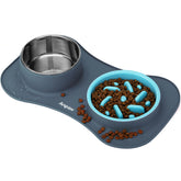 Anipaw slow-feeder bowl with raised obstacles for slower eating