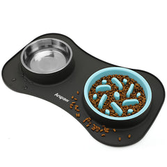 Anipaw slow-feeder bowl shown with obstacle design for slower meals