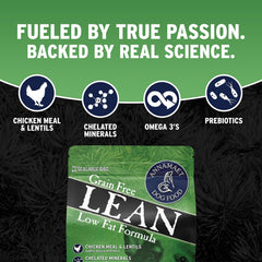 Annamaet Lean grain-free formula bag emphasizes sustainability and small-batch production