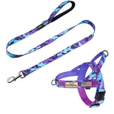 Annchwool No Pull Harness camo purple set front view with padded handle