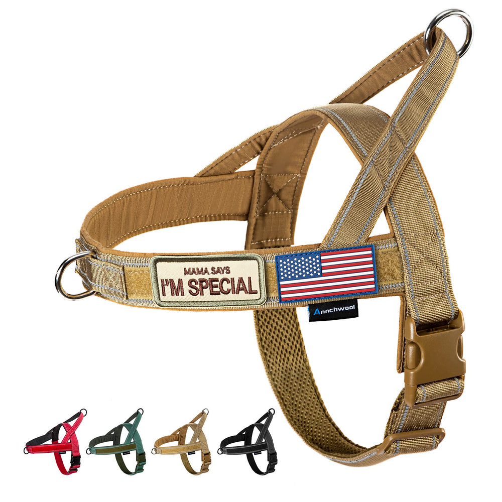 Annchwool No Pull Harness with soft padded handle for gentle control during walks