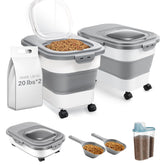 ANVS 20Lbs dog food storage container with airtight lids keeps kibble fresh.