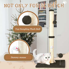 ANWA 32-inch sisal scratching post assembled setup highlights easy installation and sturdy design.